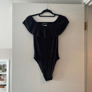 Off the Shoulder Black Bodysuit